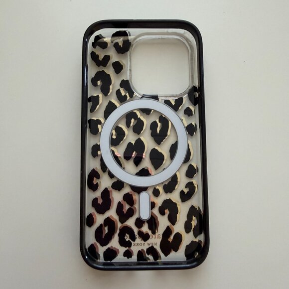 Kate Spade Case Apple iPhone 14 Pro Leopard Print Crossbody Faux Quilted Leather - Picture 6 of 16